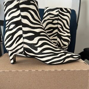 Zebra Print Ankle Boots